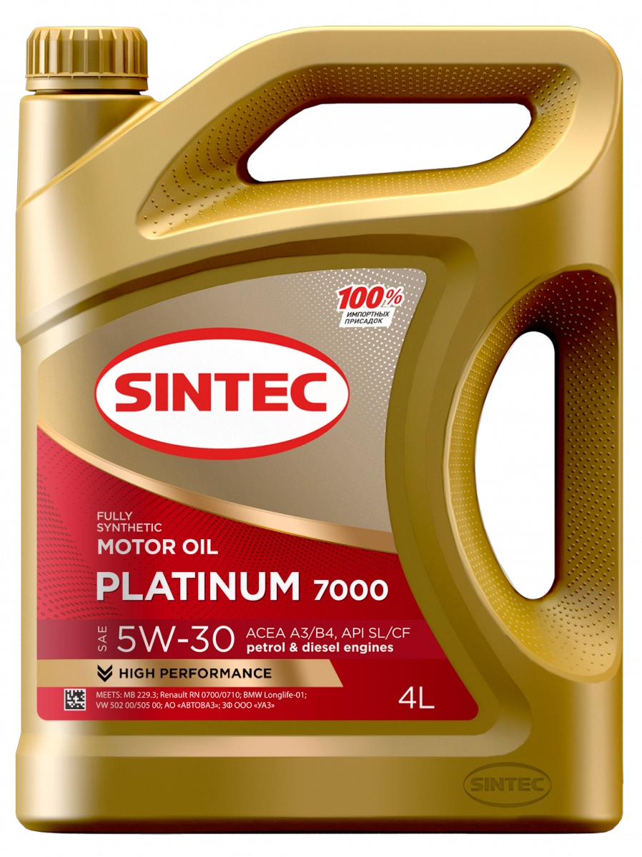 SINTEC Platinum 7000 5W-30 (SL/CF | A3/B4) синт 4л