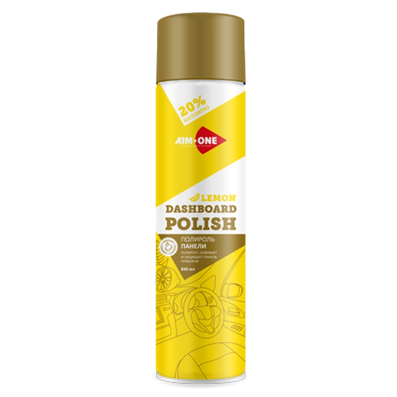 AIM-ONE Полироль панели LEMON (аэроз) 840мл