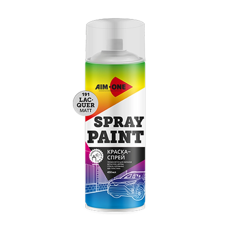 AIM-ONE Краска-спрей ЛАК МАТОВЫЙ 450мл