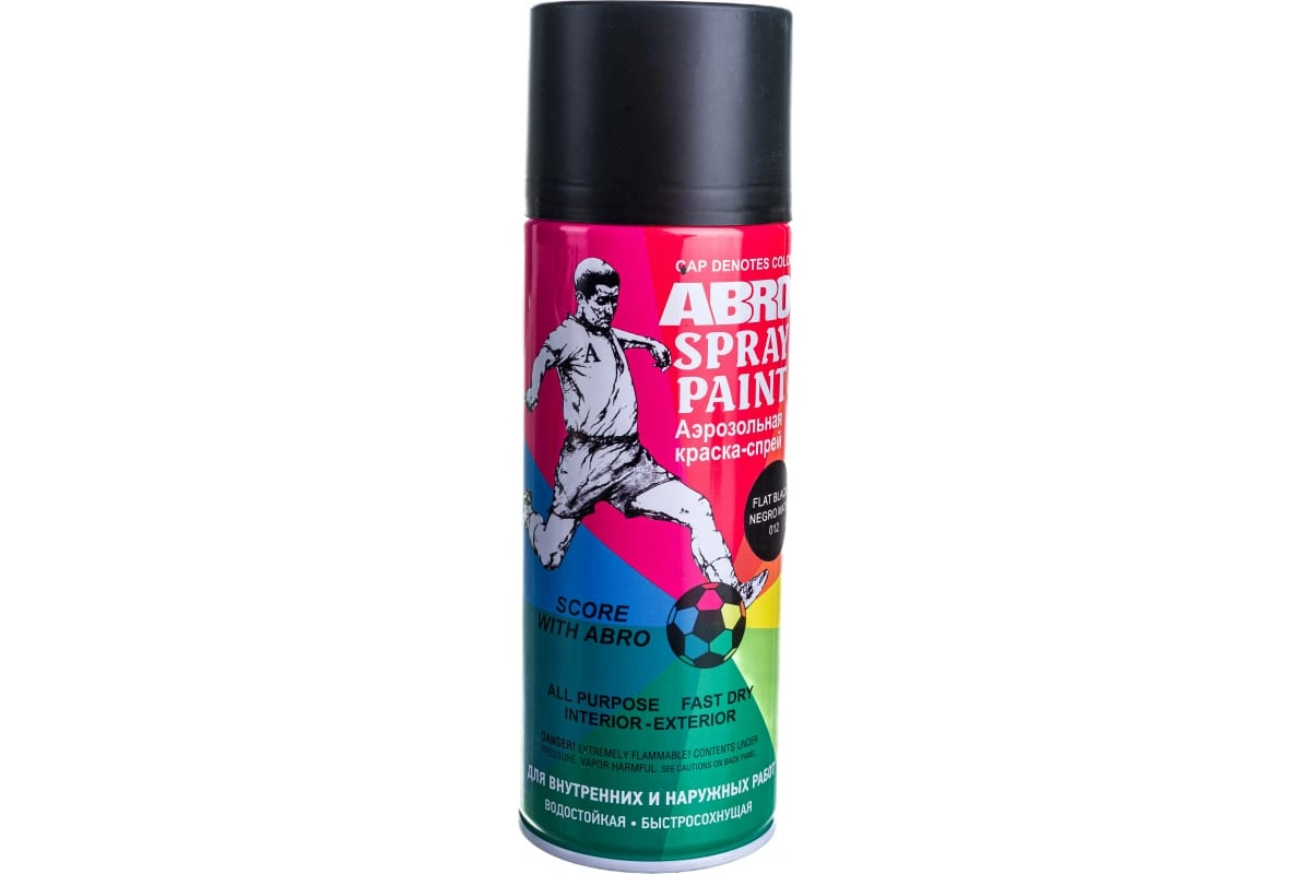 ABRO MASTERS №12 краска ЧЕРНАЯ МАТОВАЯ 400мл