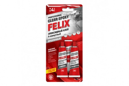 Felix Клей эпоксидный 2-х компонентный ПРОЗРАЧНЫЙ 34мл