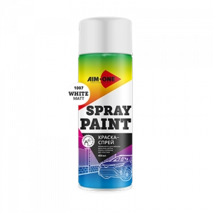 AIM-ONE Краска-спрей БЕЛАЯ МАТОВАЯ 450мл
