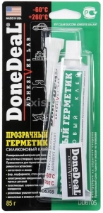 6705 DD Силиконовый ПРОЗРАЧНЫЙ герметик-клей для стекол 85г