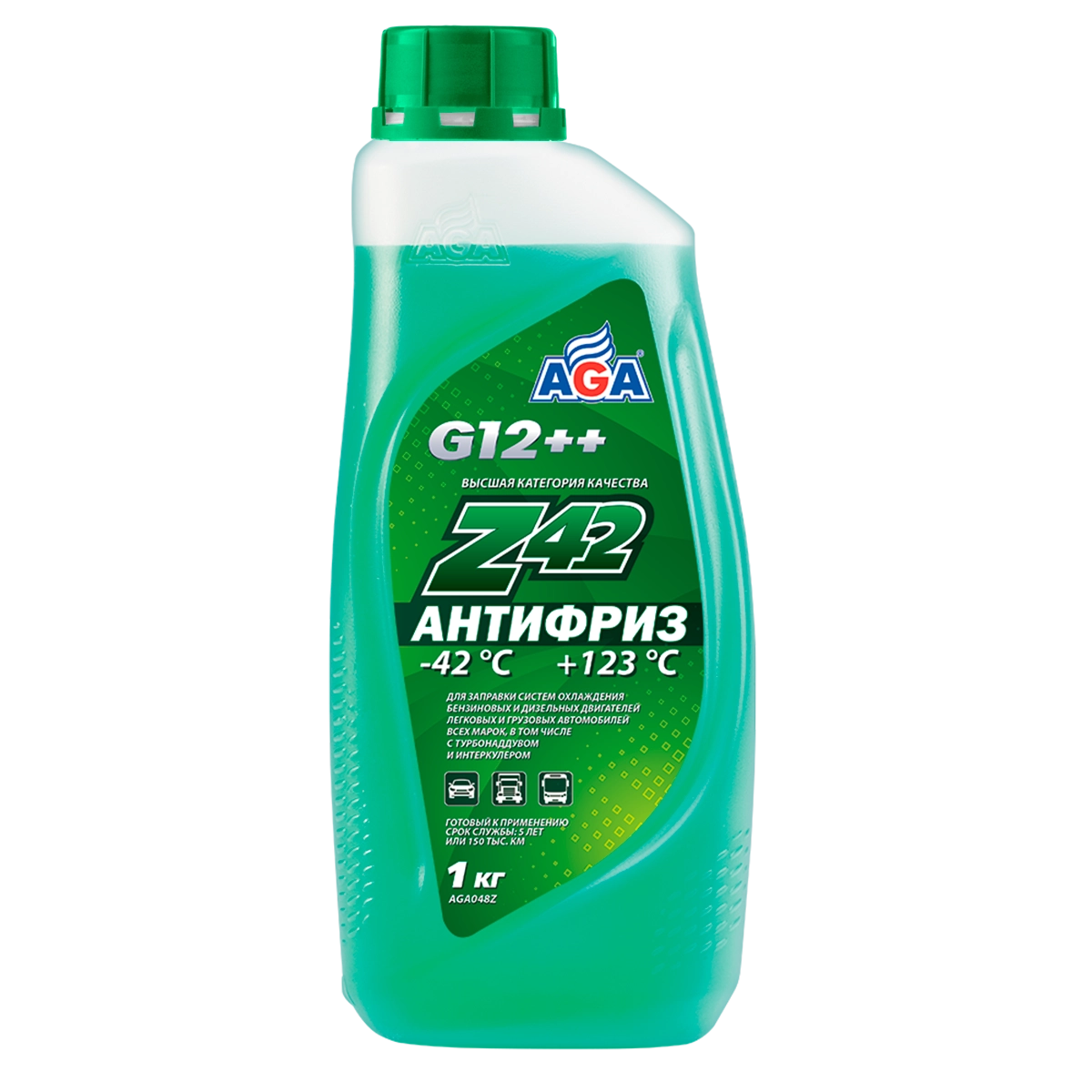 Антифриз AGA G12++ (зеленый) -42°C 1л