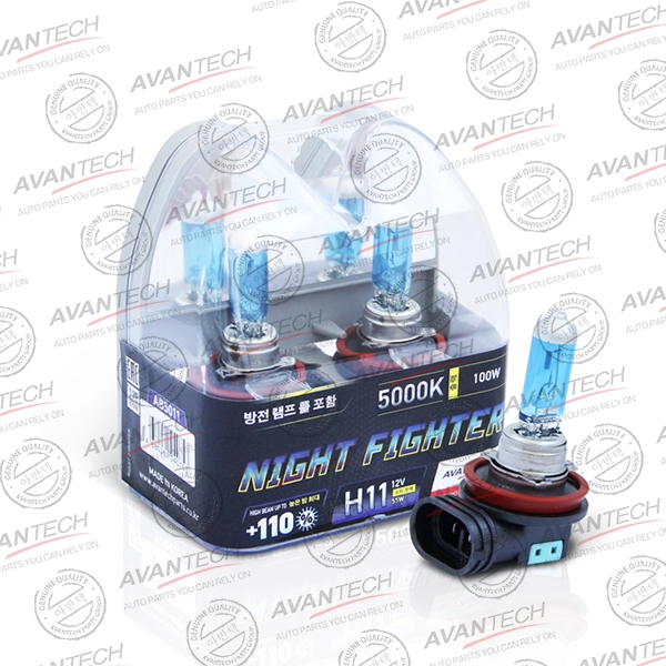 H11    12V 55W (100W) 5000K PJG19-2 Комплект 2шт AVANTECH