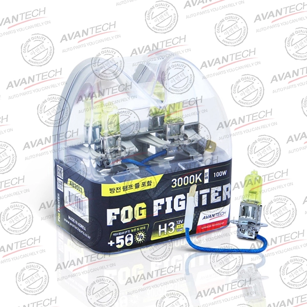 H3      12V 55W (100W) 3000K PK22s Комплект 2шт AVANTECH