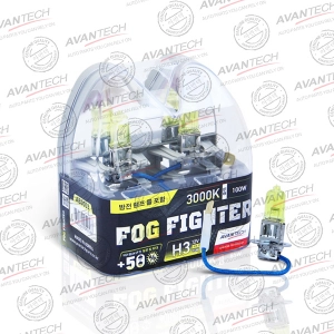 H3      12V 55W (100W) 3000K PK22s Комплект 2шт AVANTECH