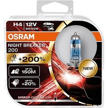 H4      12V 60/55W P43t NIGHT BREAKER +200 Комплект 2шт OSRAM