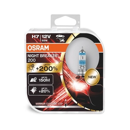 H7      12V 55W PX26d NIGHT BREAKER +200 Комплект 2шт OSRAM