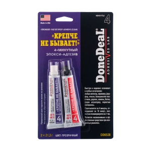 6538 DD 4-минутный 2-х компонентный эпокси-адгезив Крепче не бывает ПРОЗРАЧНЫЙ 42.6г