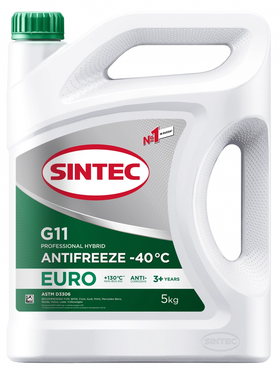 Антифриз Sintec Euro G11 -40*С (зеленый) 5кг