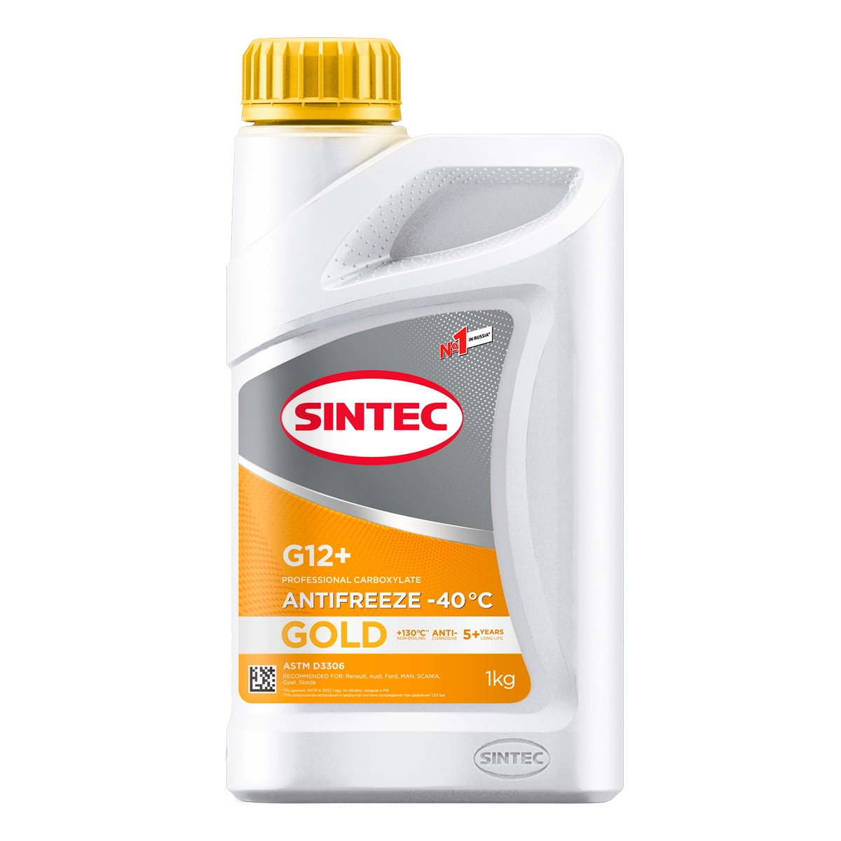 Антифриз Sintec Gold G12+ -40*С (желтый) 1кг