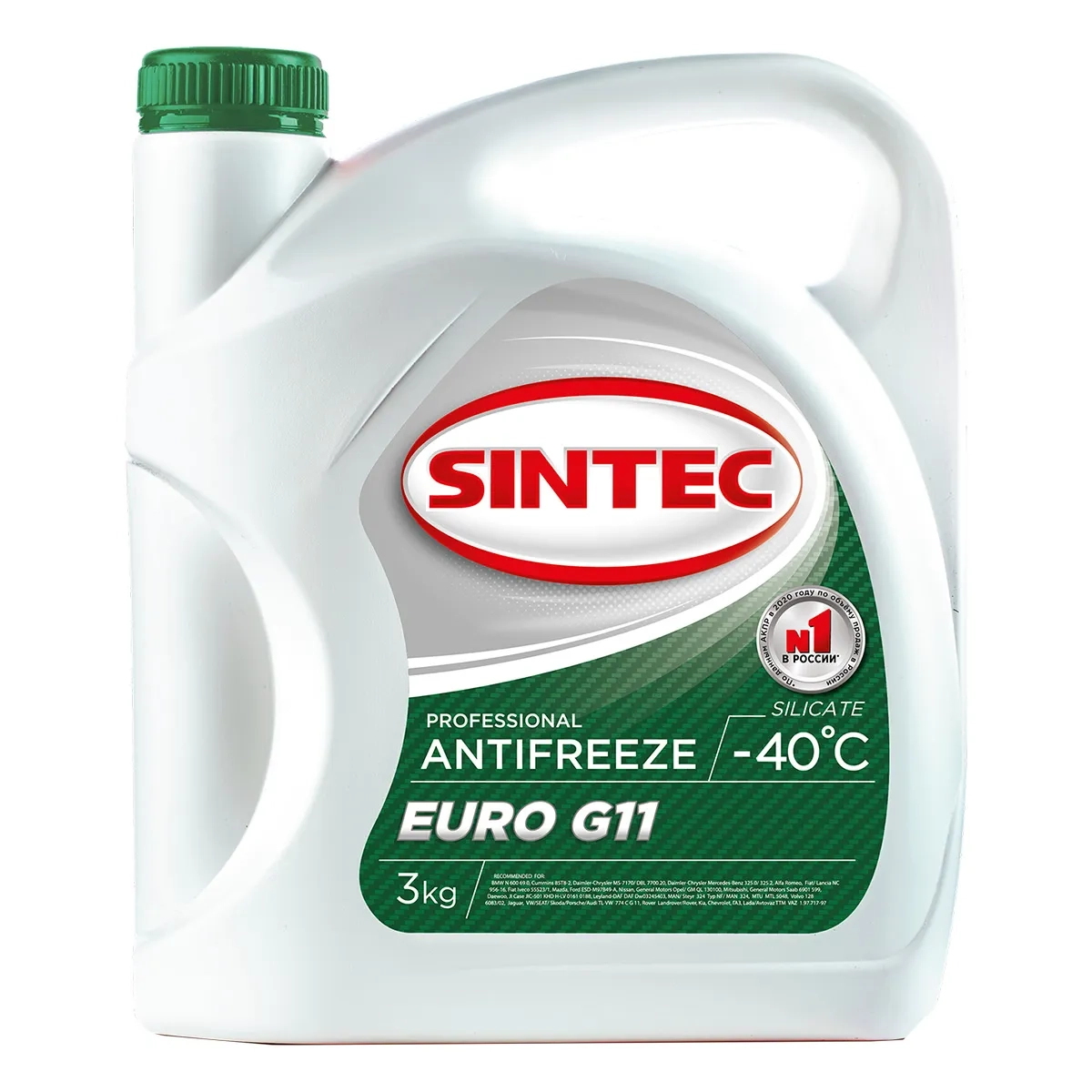 Антифриз Sintec Euro G11 -40*С (зеленый) 3кг