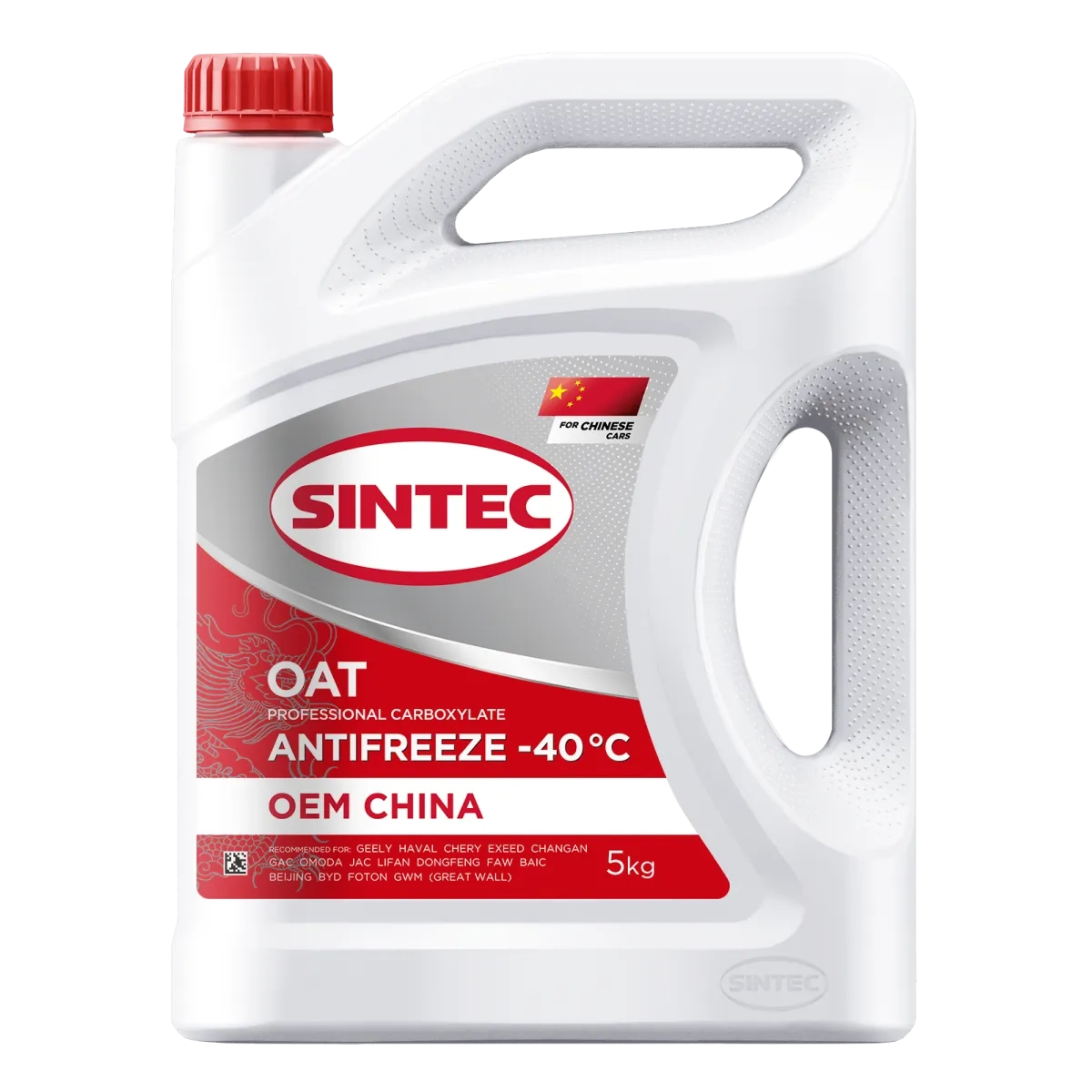 Антифриз Sintec OEM China OAT -40*С (красный) 5кг