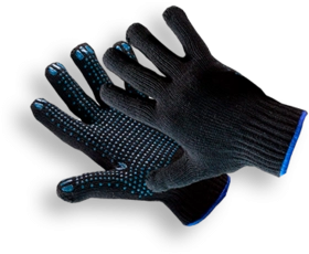 Перчатки ПВХ 5 нитей 10 класс черные 10 пар