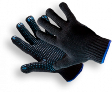 Перчатки ПВХ 5 нитей 10 класс черные 10 пар