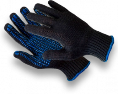 Перчатки ПВХ 6 нитей 10 класс черные 10 пар