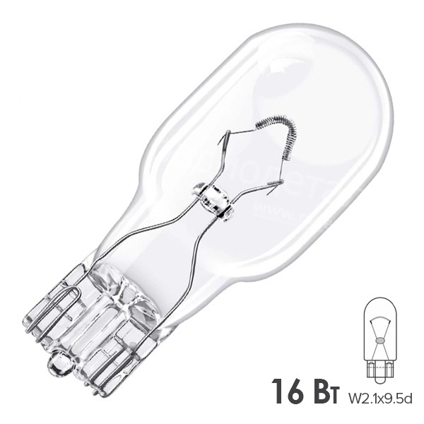 А/бц      12V 16W W2.1x9.5d (салон приборная панель)        BOCXOD