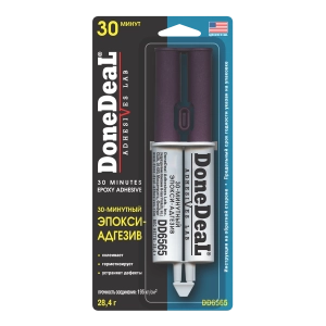 6565 DD 30-минутный 2-х компонентный ПРОЗРАЧНЫЙ эпокси-адгезив в шприце 28.4г