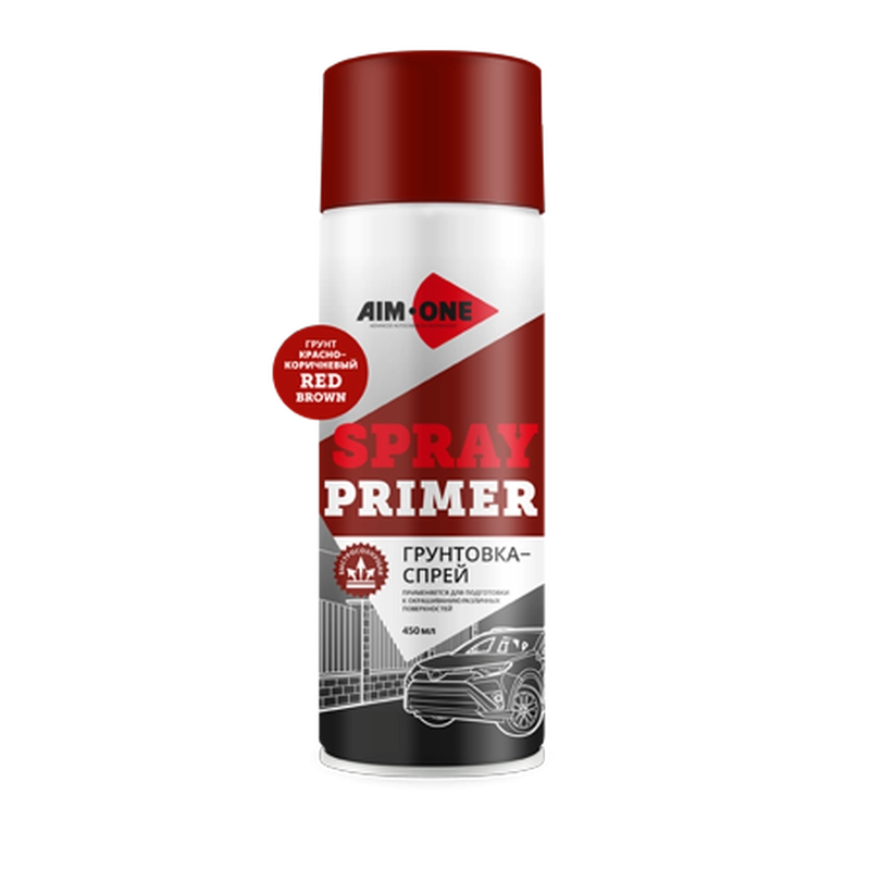 AIM-ONE Грунтовка-спрей КРАСНО-КОРИЧНЕВАЯ (аэроз) 450мл