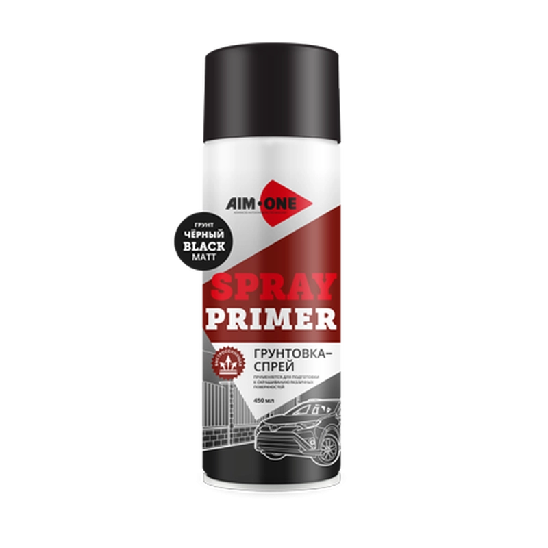 AIM-ONE Грунтовка-спрей ЧЕРНАЯ МАТОВАЯ (аэроз) 450мл