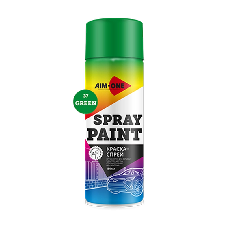 AIM-ONE Краска-спрей ЗЕЛЕНАЯ 450мл
